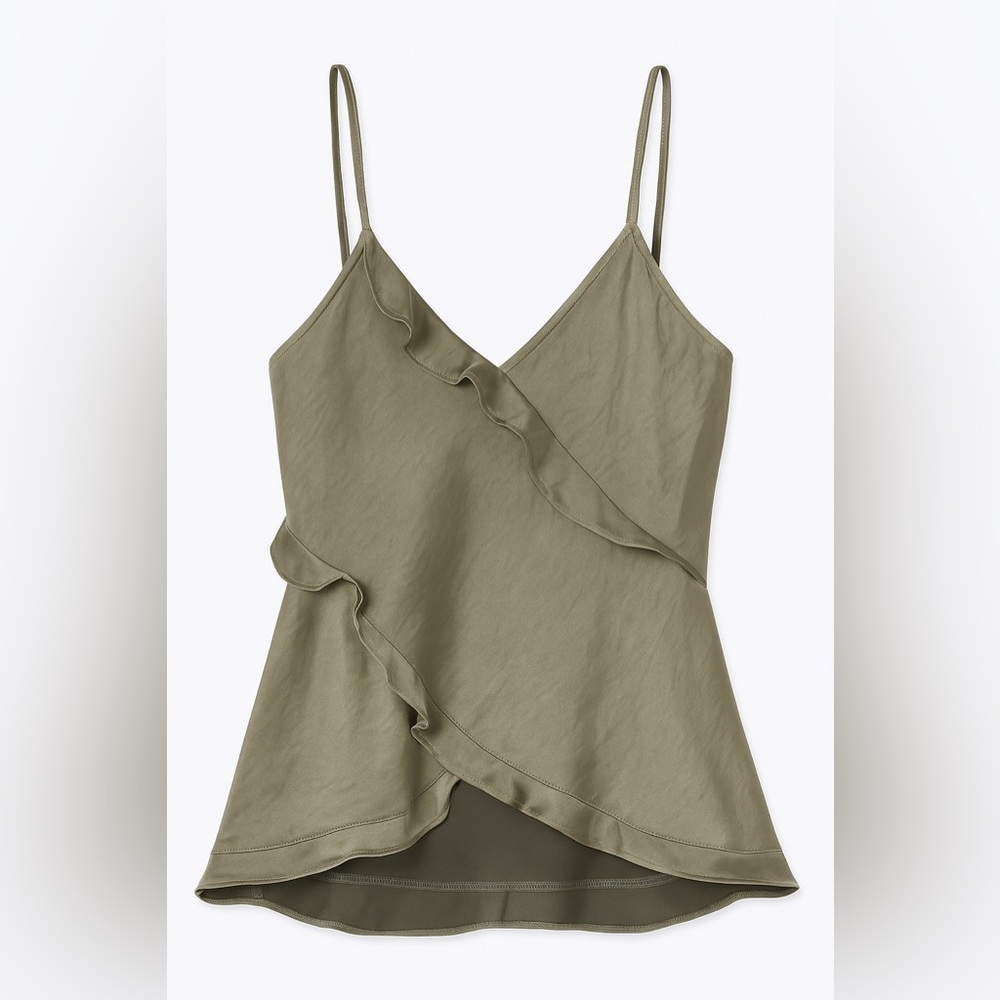 Green Ruffle Camisole Top - Picture 2 of 10